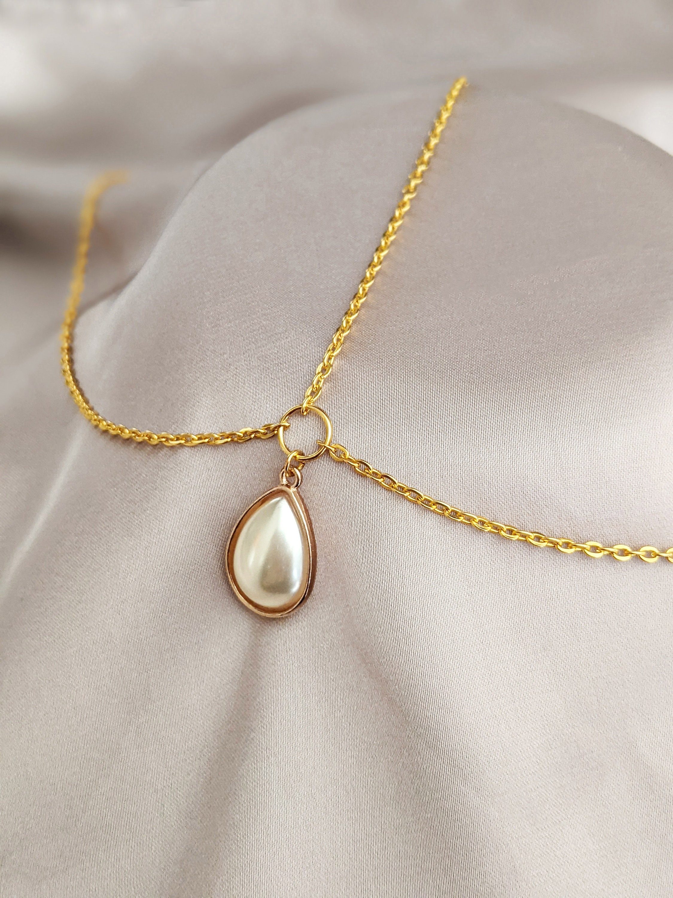 Gold and Cream Pearl Head Chain Catery Gold Pearl Head Chain for Bride Wedding Headband  main image 2