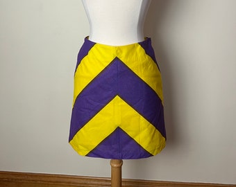 Marimekko purple and yellow Galleria print mini skirt