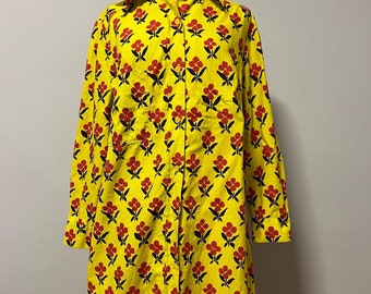 Vintage 1972 Marimekko floral print shirt dress