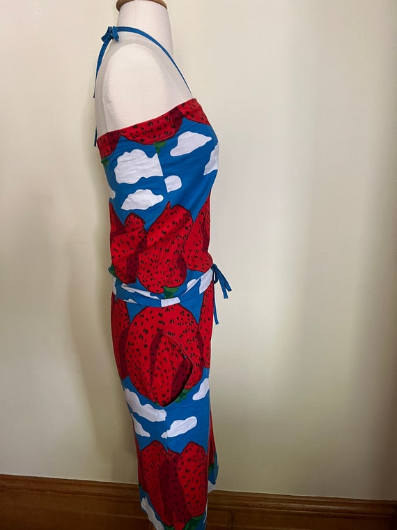 Marimekko Masikkavuoret (Strawberry) halter dress… - image 3