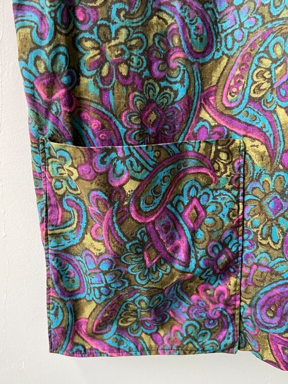 Vintage 60s handmade mod midcentury paisley/flora… - image 3