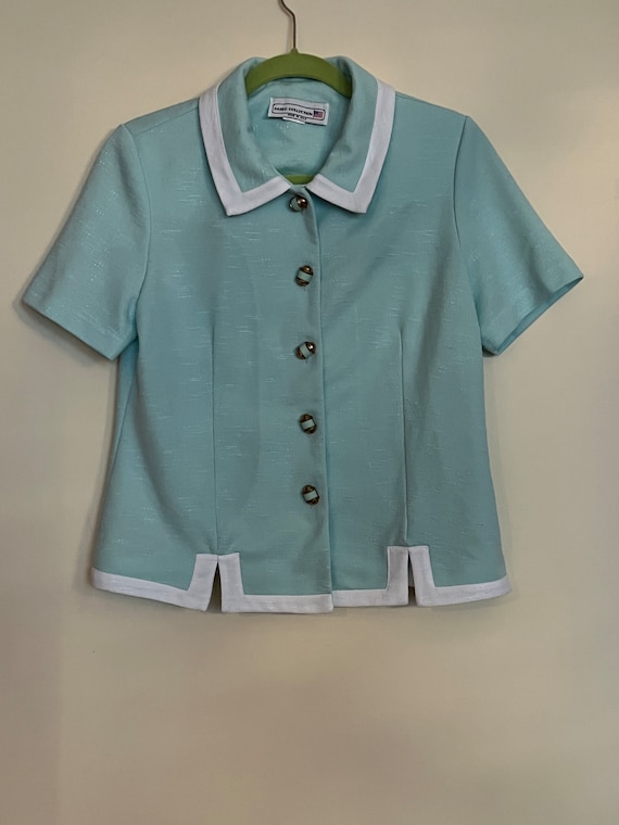 Vintage 80s Pablo Collection minty baby blue with 