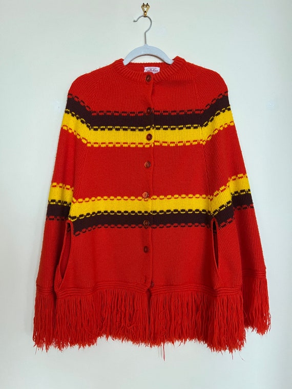 Vintage 60s/70s Sally Gee poncho in fall colors