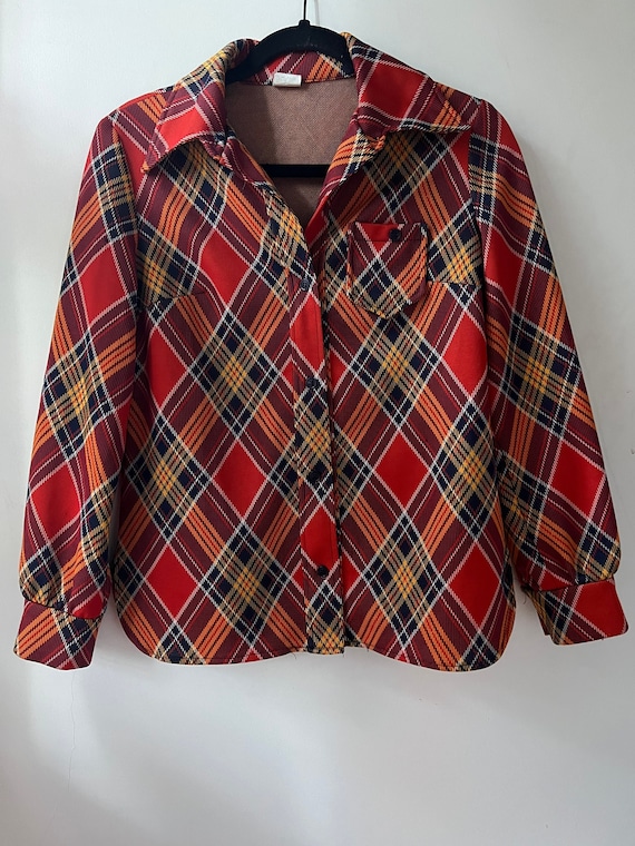 Chemise à Carreaux Chaps - Taille 5, Coton 100% - Couleurs Vert/bleu/jaune - Occasion Portée 1x, état Impeccable