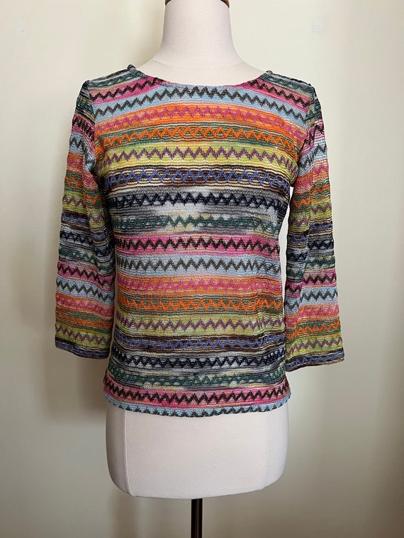 Vintage 90s Acorn knit top, Missoni style