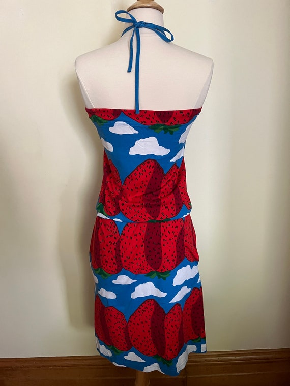 Marimekko Masikkavuoret (Strawberry) halter dress… - image 4