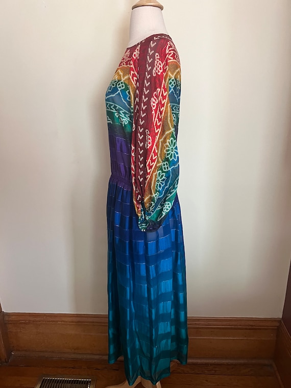 Vintage 70s/80s Saks Fifth Avenue ombre rainbow s… - image 3