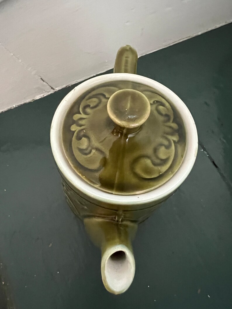 Vintage 70s Avocado Green Teapot Made in Japan Etsy