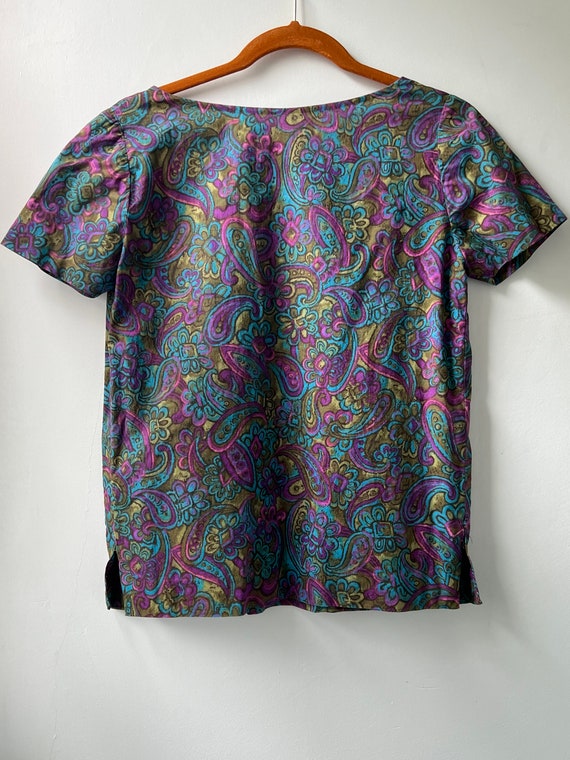 Vintage 60s handmade mod midcentury paisley/flora… - image 2