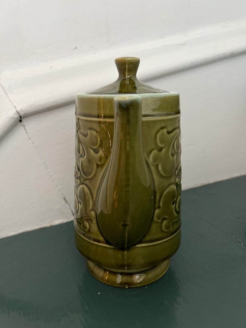 Vintage 70s Avocado Green Teapot Made in Japan Etsy