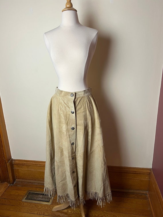 Vintage 80s CHAR Santa Fe softest suede maxi skirt