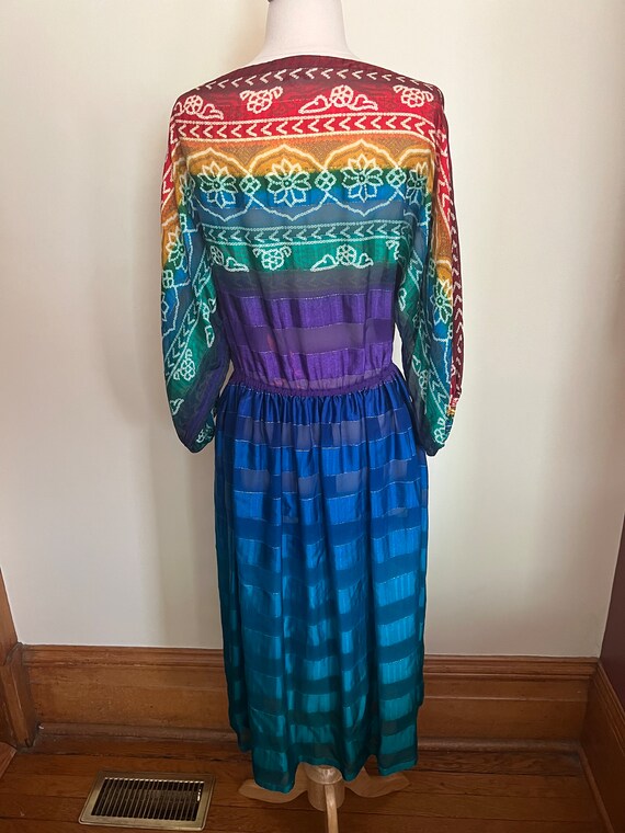 Vintage 70s/80s Saks Fifth Avenue ombre rainbow s… - image 4