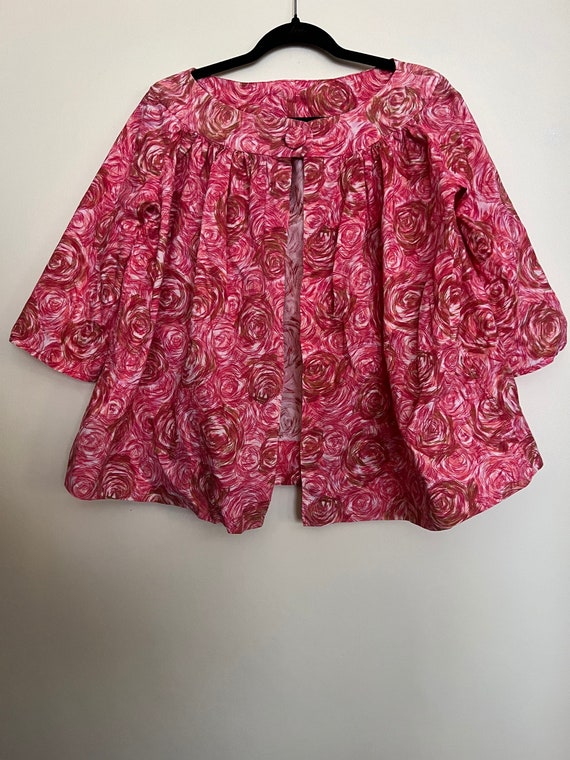 Vintage 50s handmade swing jacket in pink floral p