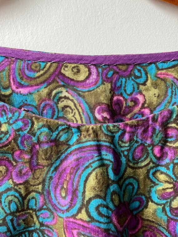 Vintage 60s handmade mod midcentury paisley/flora… - image 4