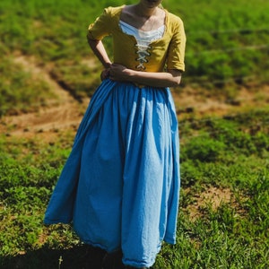 18th-Century Style Sky Blue Skirt | Historically Inspired | Outlander Costume | Renaissance Faire | Custom Size