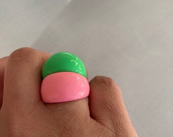 Colorful chunky ring resin ring