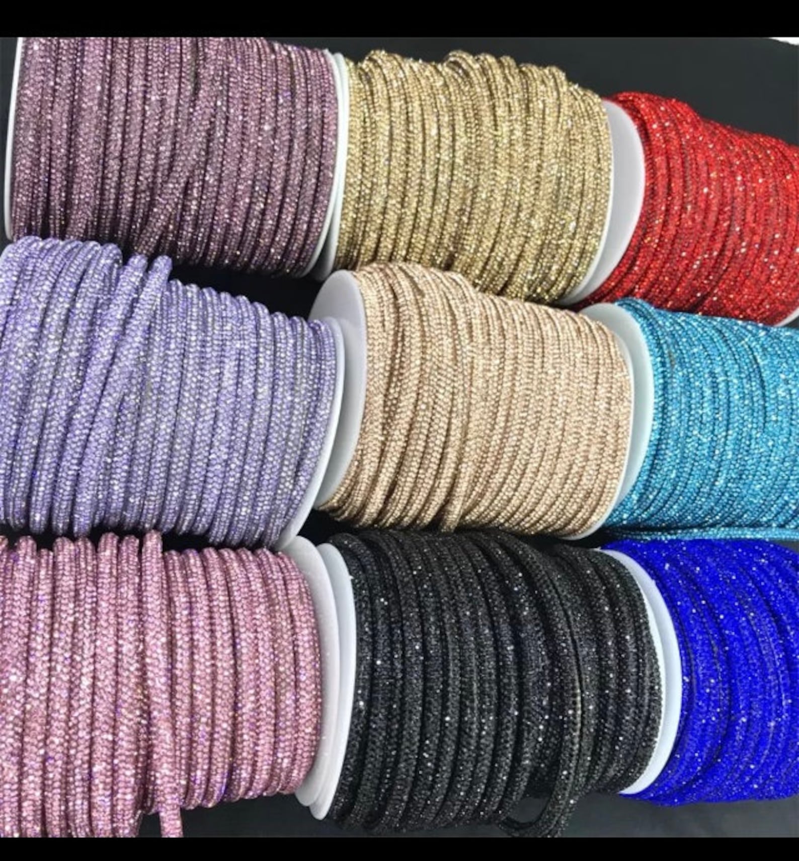 Rhinestone Rope 6mm Glitter Cord - Etsy