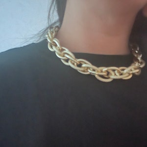 Collana a catena con grandi maglie dorate oro fine 24k Grande/ grosso/ girocollo/ catena, collana grande, catena grande immagine 1