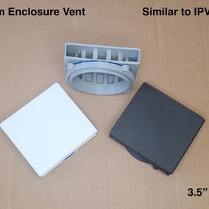 May include: Three 80mm enclosure vents, similar to IPV-1116, with a 3.5" hole. One vent is gray, one is white, and one is black.