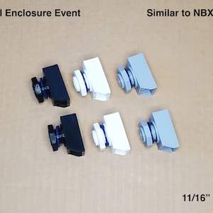 May include: Six plastic enclosure caps in black, white, and gray. The caps have a 11/16" hole and are similar to NBX-10911.