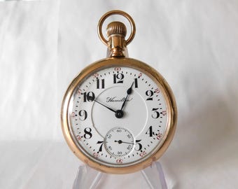 Orologio da tasca ferroviario Hamilton 944 a 19 rubini. Un pezzo raro. Funziona perfettamente!