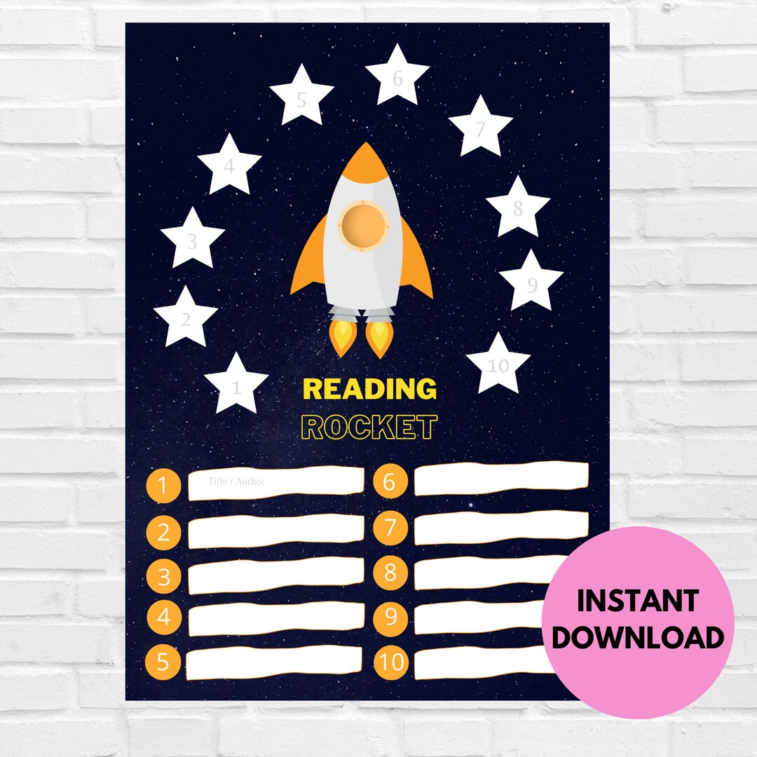 Reading Rocket Reading Challenge Chart With Book Report Etsy