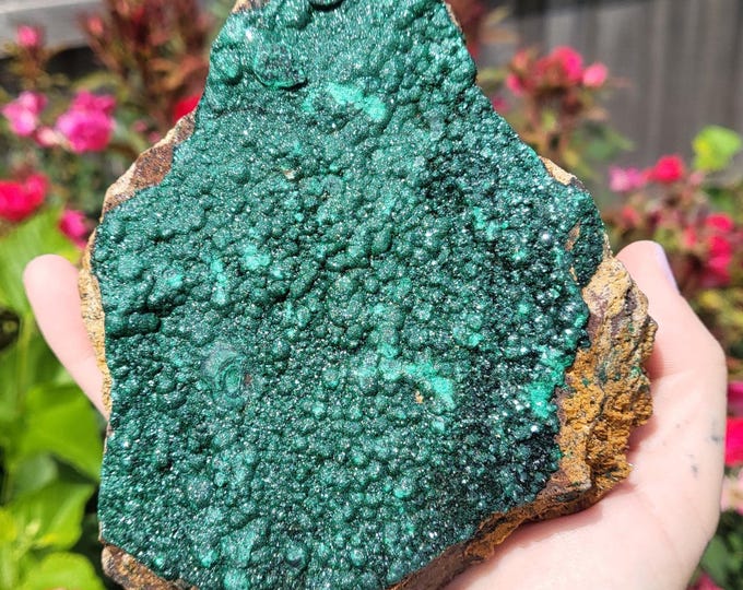 Featured listing image: HUGE 6" Glittery Malachite Rough Crystal Specimen - Stone for Powerful Transformation, Growth, Nature Magic, Spirit Connection, Divination