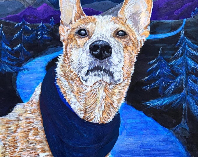 Featured listing image: Custom Pet Portrait | Hand Painted Dog and Cat Lover Gift Wall Art