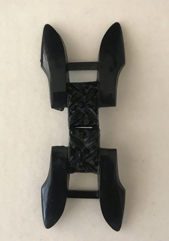 Vintage Black BAKELITE Celluloid BUCKLE