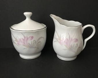 NOS SHIRLEY CAC Ceramics Creamer & Lidded Sugar:  Set of 2