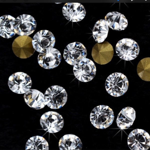 Ø1,0 - 4,8 mm Chaton Cristaux Verre Cristal Strass Brillant Strass Verre Point Arrière