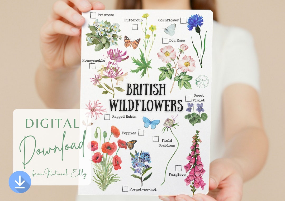 British Wildflower Hunt Print Your Own Spotter Sheet Etsy