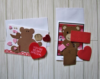 DIY Valentine Bear card kit set of 2