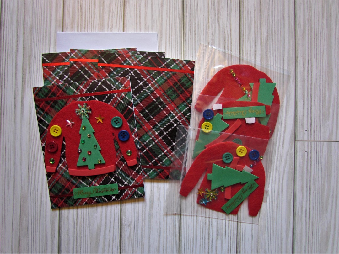 DIY Christmas Card Kit Holiday Sweater Greeting Cards Etsy
