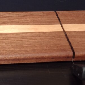 Mahogany and Maple Hardwood Charcuterie Board and Cheese Slicer - approximately 10&quot;x6&quot;