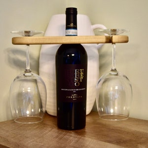 Hardwood Wine Glass Caddy- approximately 11.5"x3"