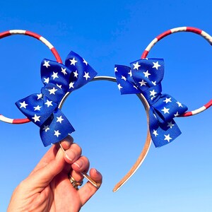 4th of July Disney Ears Headband, Patriotic American Flag Mickey Ears, Independence Day Ears, Red White Blue July 4th Ears, Memorial Day