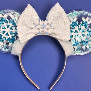 Disney Princess Elsa Frozen Glitter Shaker Mouse Ears Headband