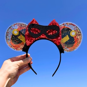 The Incredibles inspired Disney Mouse Ears Headband, Super Hero Mickey Ears, Elastigirl Cosplay Costume, Jack Jack, Disneyland Pixar Pier
