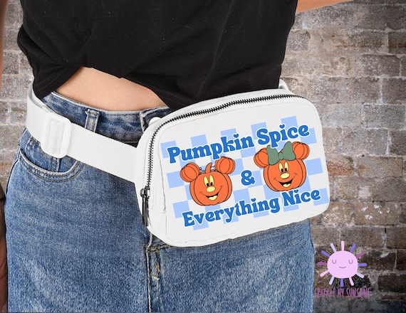 Mickey Pumpkin Disney Fanny Pack, Fall Belt Bag, Checker Sling Bag