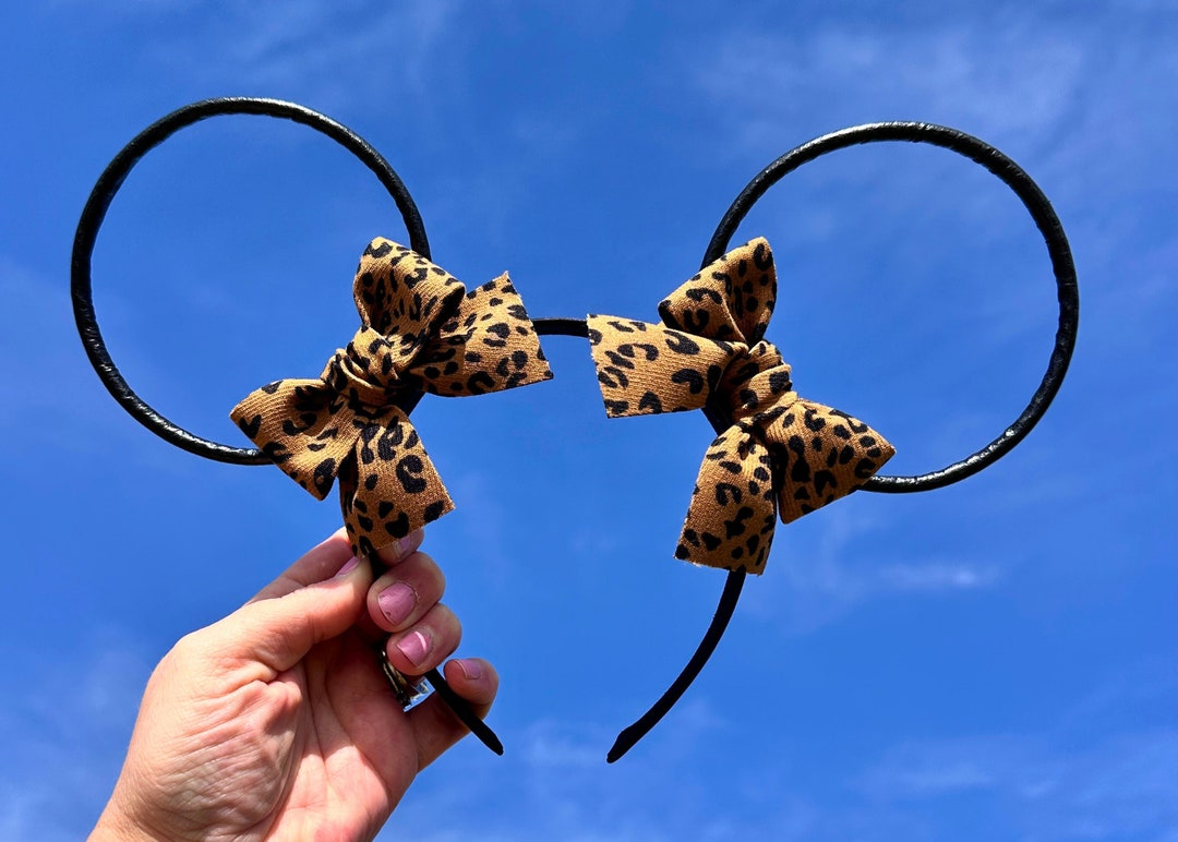 Leopard Coquette Bows Animal Kingdom Disney Ears, Cheetah Safari Mickey
