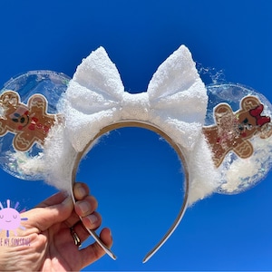 Holiday Gingerbread Mickey and Minnie Disney Christmas Ears Headband