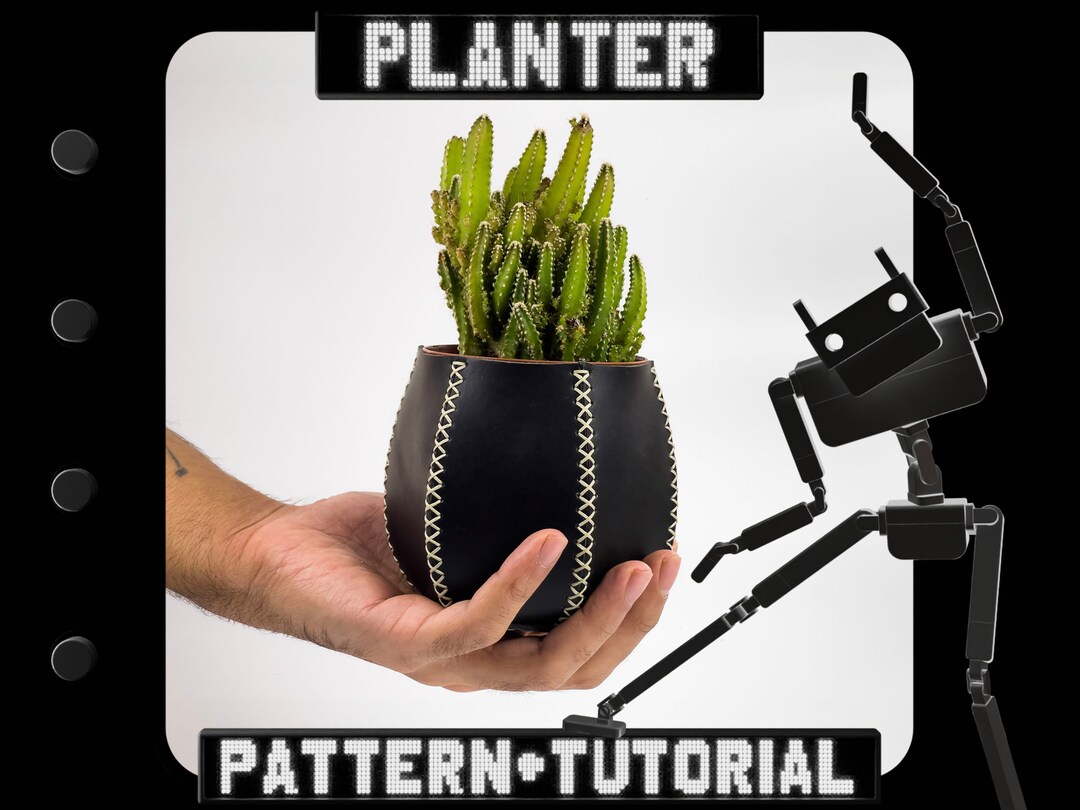 Leather Vase Pattern PDF Download Desk Organizer Pencil Cup Beginner