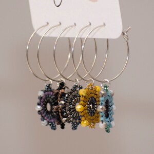 Beaded Flower Wine Charms
