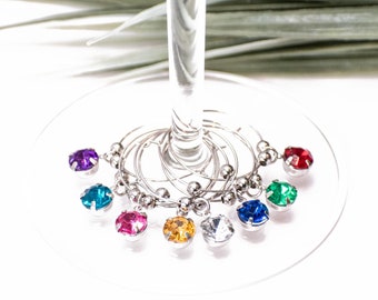Ensemble de breloques vin avec strass