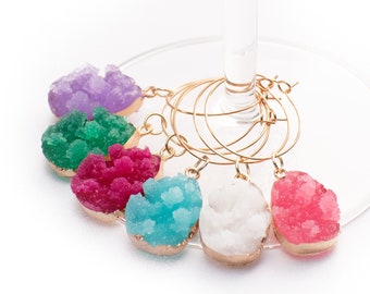 Ensemble de breloques Druzy cristal vin de roche