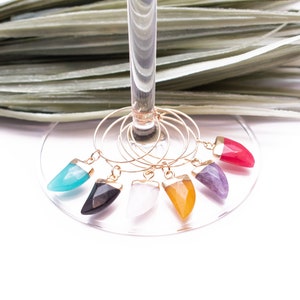 Natural Quartz Stone Wine Charm Set