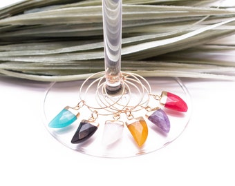 Ensemble de breloques vin en pierre de quartz naturel
