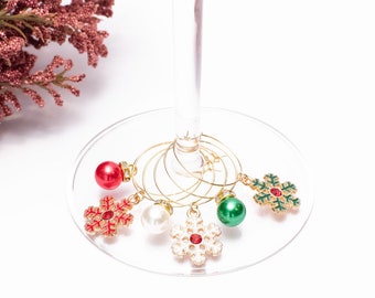 Ensemble de breloques vin scintillant de Noël