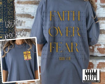 Faith Over Fear Bundle With Pocket File, Digital Download, Sublimation, png, DTF, DTG